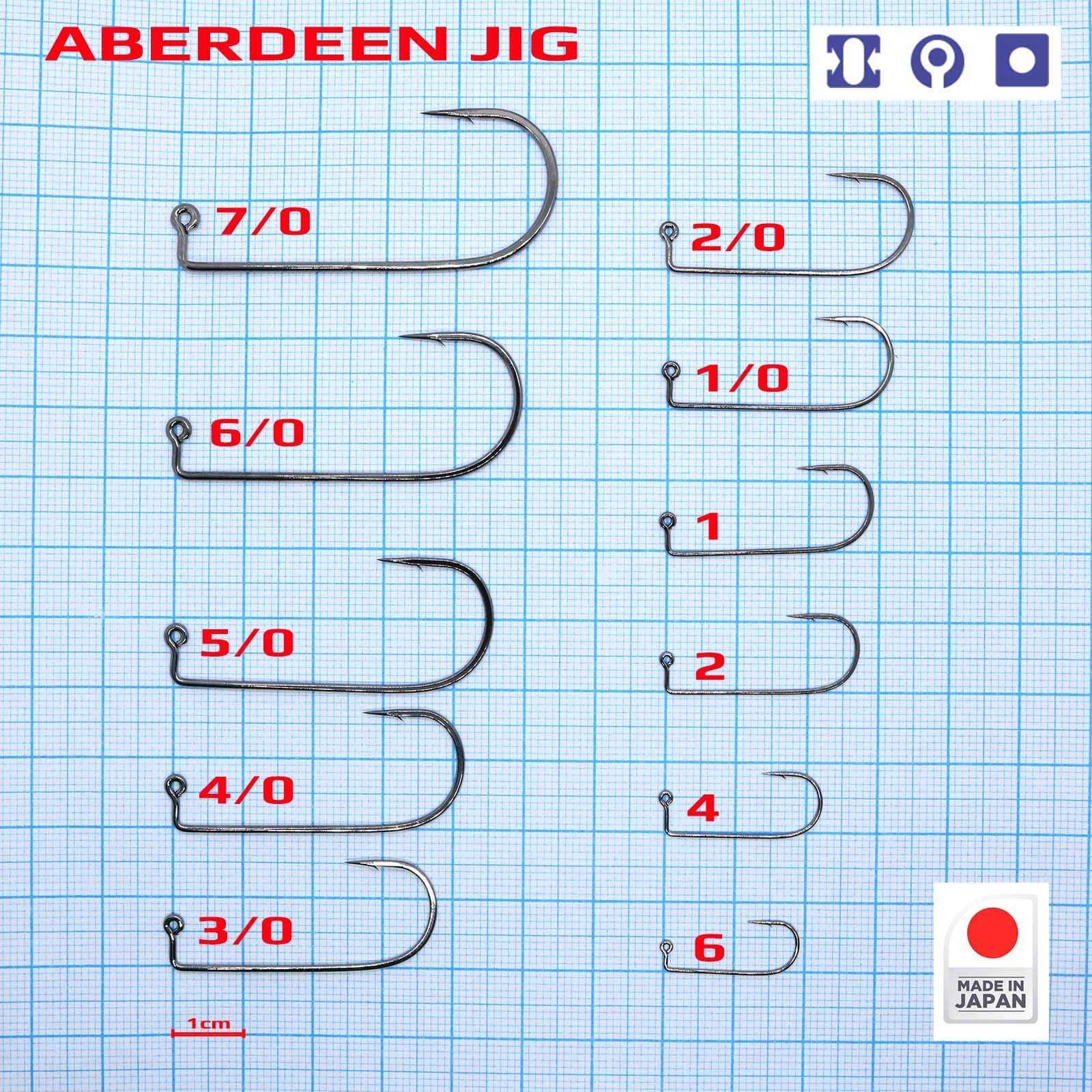 Carlige neturnate Aberdeen Jig,fabricate in Japonia, nr.1/0-7/0 (bulk)