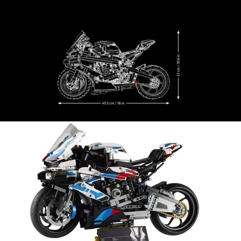 Motocicleta tip Lego BMW M1000RR - 1920 piese DE ASAMBLAT
