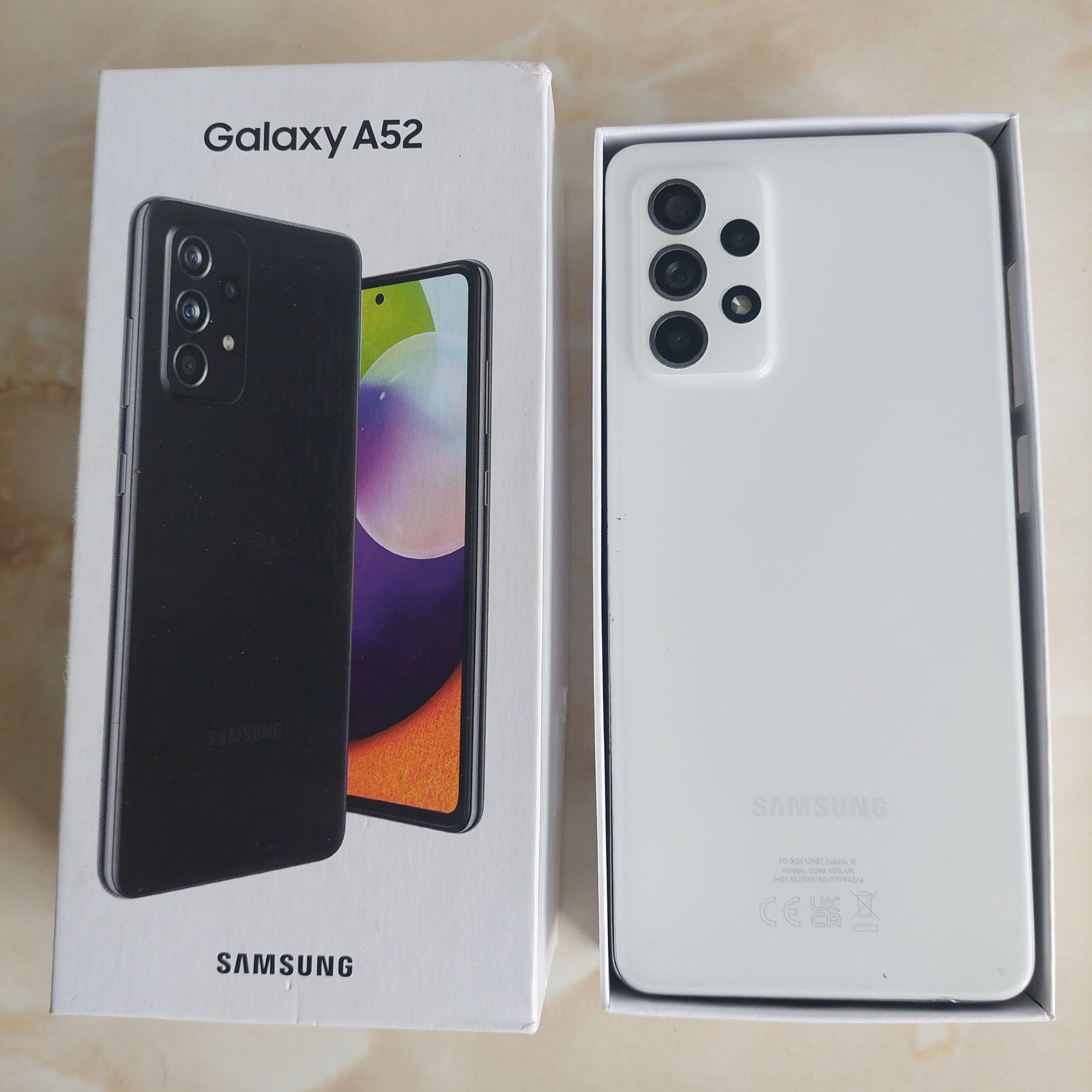 Vând Samsung Galaxy A52 White de 128Gb la cutie [cu 3 probleme]