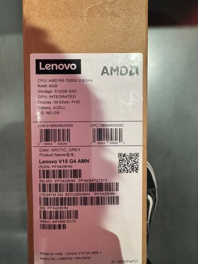 Lenova notebook Ryzen7
