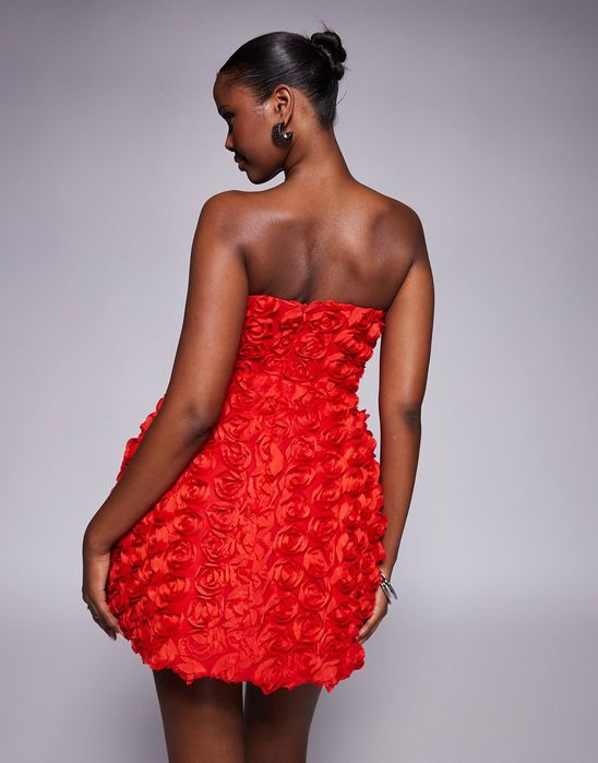 Червена официална 3D рокля Jaded rose