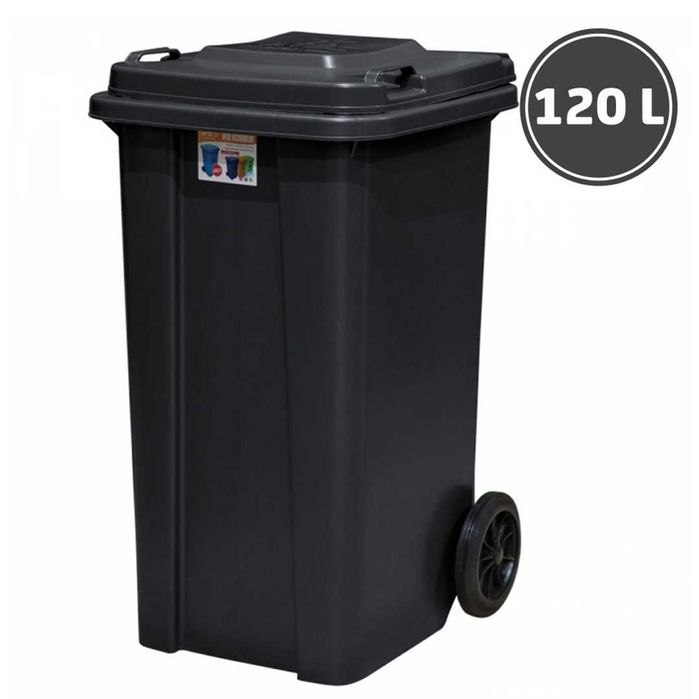 Мусорный бак 120 л на колесах, быстрая доставка
