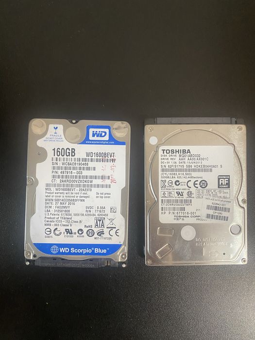 Жесткий диск 320gb и 160gb.