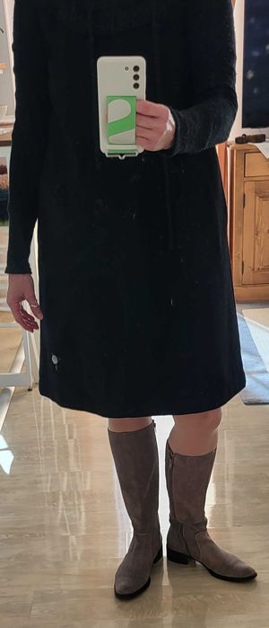 Cizme lungi de dama, piele naturala, intoarsa, mar. 40