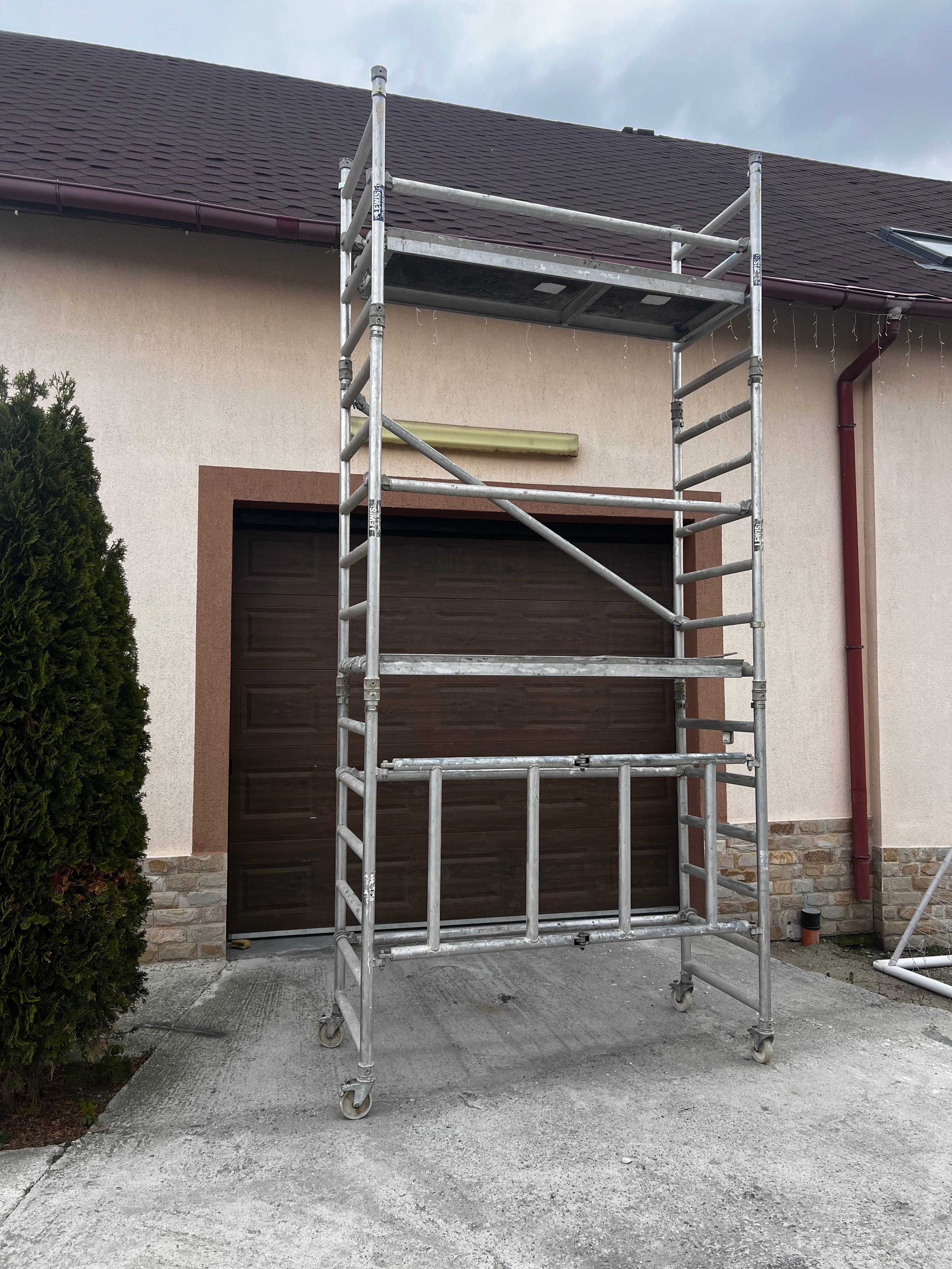 Schela aluminiu modulara ușor de montat/demontat cu 4 roti rotative