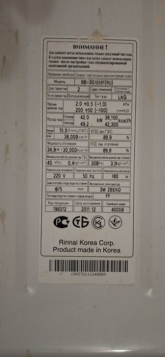 Газовый котел Реннай