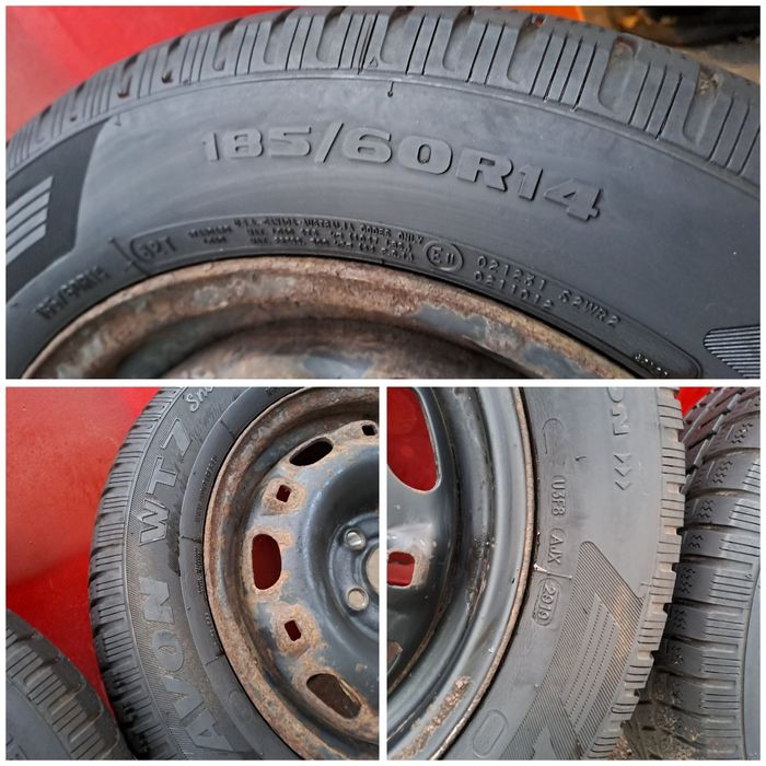 4бр. 14" 5Х100мм Джанти със зимни гуми 185/60/14, 5x100