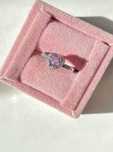 Inel inima roz rhinestone tip Pandora Swarovski dupe