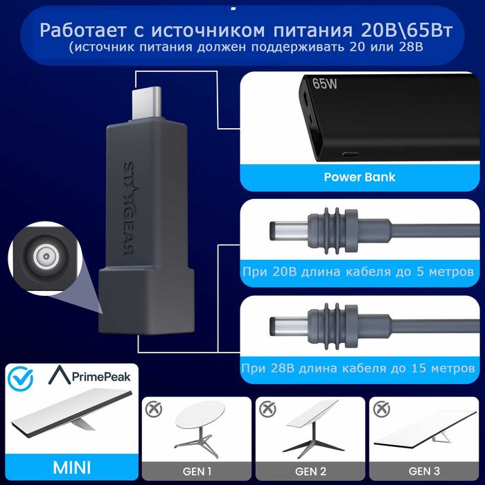 DC - Type-C Адаптер для Starlink Mini