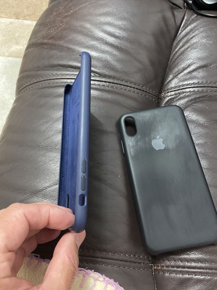 Huse Iphone x Pro max neagra si bleu originale APPLE 39  ron
