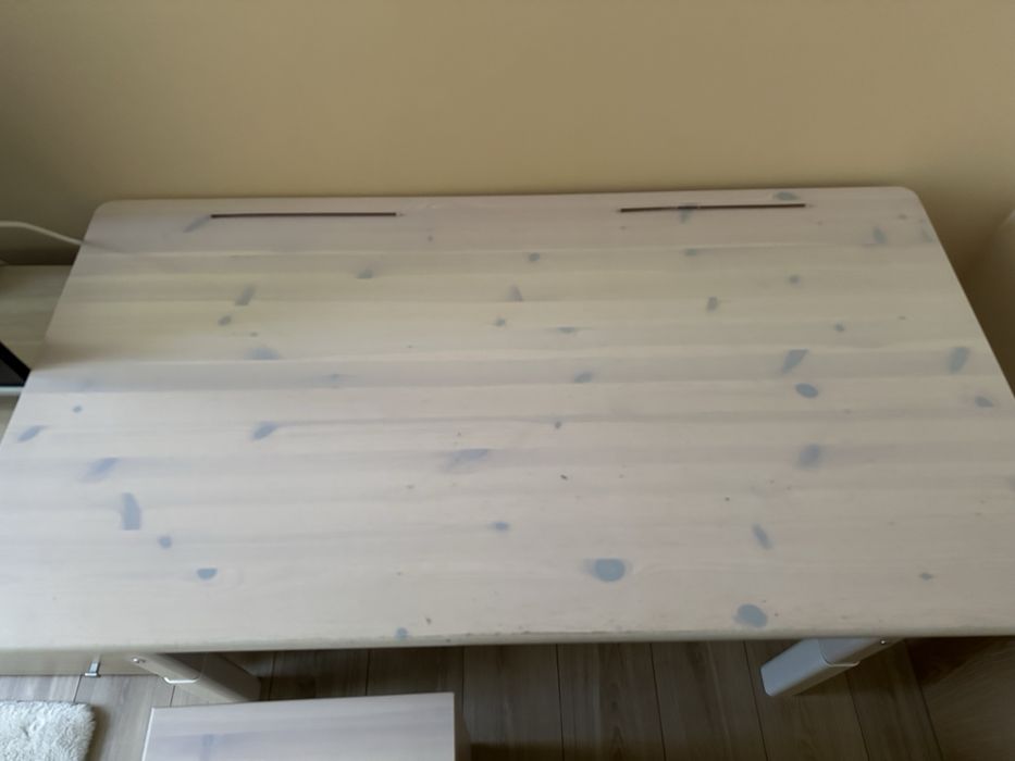 Birou lemn natural fleximo + dulap fleximo cu 2 sertare