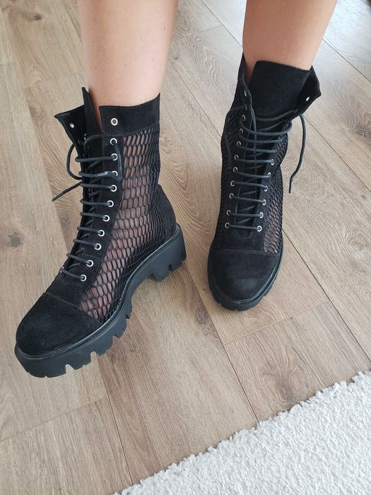 Pantofi Il Passo,sneakers rosii, ghetedin piele cu perforati