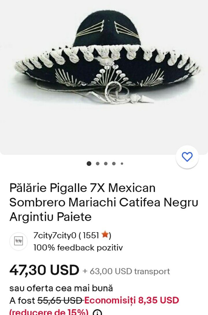 Palarie colectie,mexicana/sombrero mariachi/igalle,Mexic