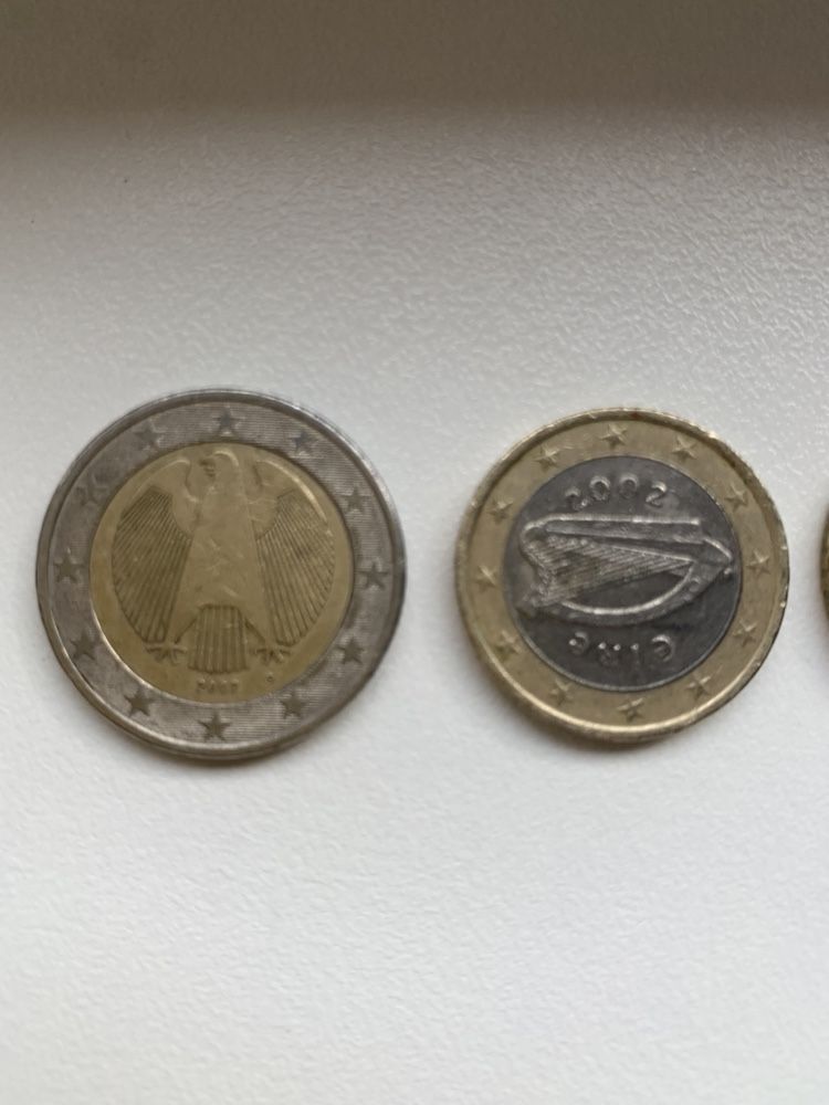 Monezi euro 2, 1, 50centi, 10 centi 2002