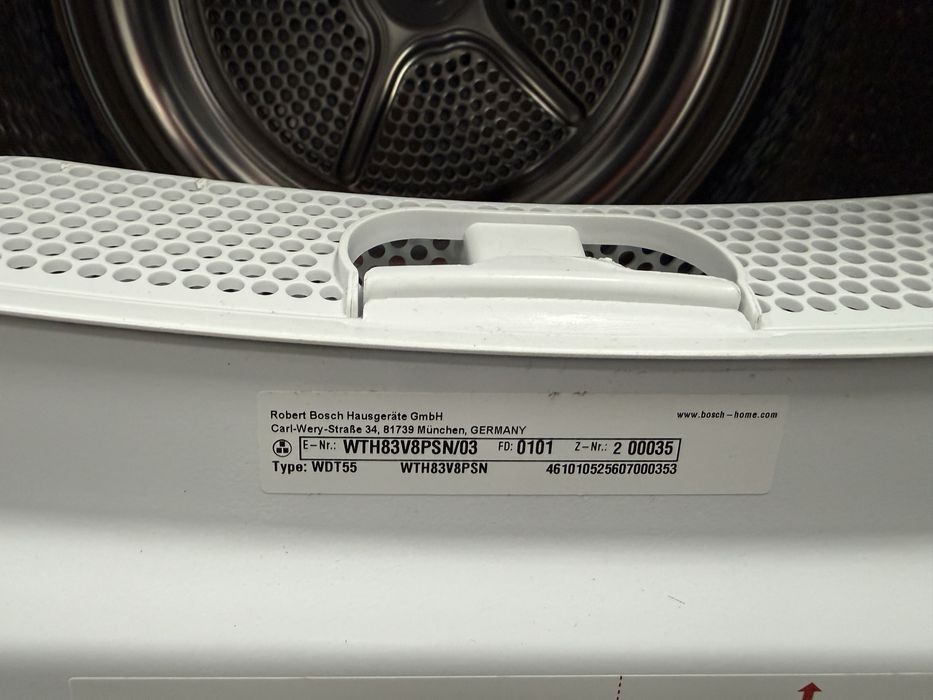 Сушилня с термопомпа BOSCH SERIE 4 9кг. A++.