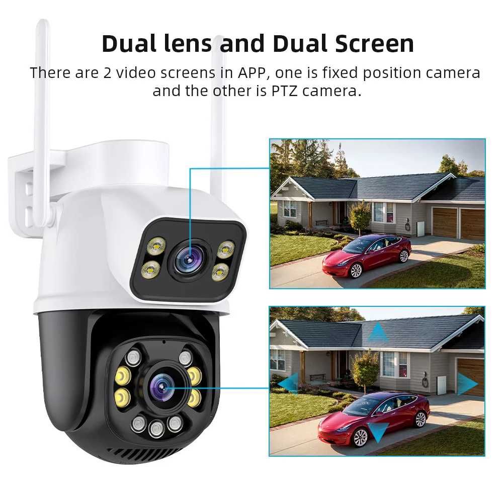 iCsee 12MP- двойна smart камера, външна WiFi- влагоустойчива, 2 модела
