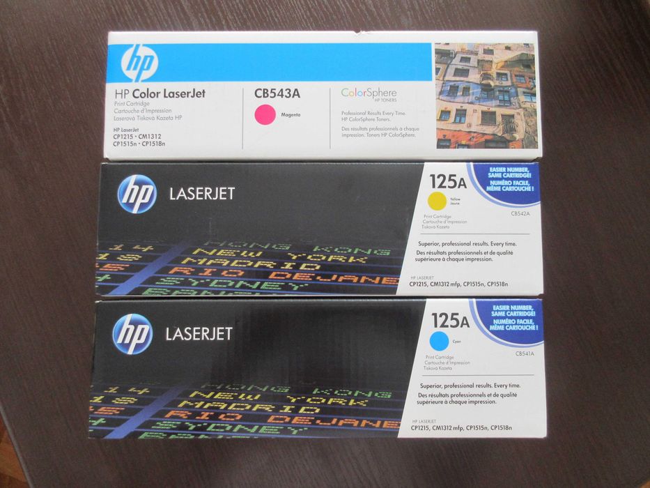 Cartușe imprimantă HP 125A original CB541A, CB542A, CB543A