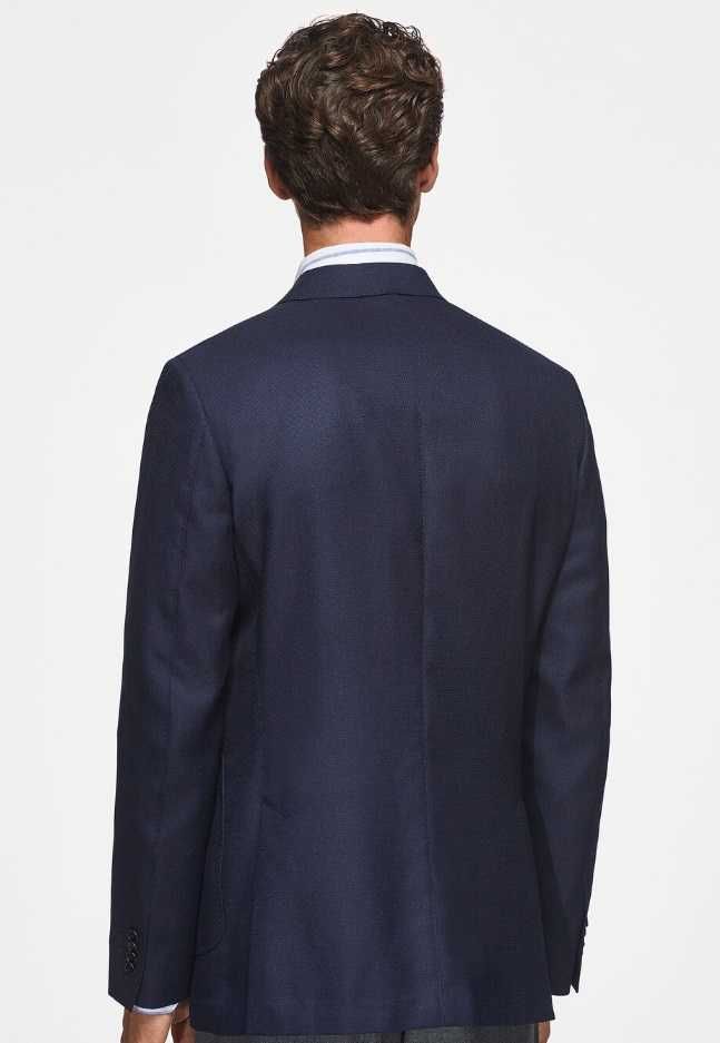 Sacou blazer slim 36 S slim Massimo Dutti NOU lana super 120's albastr
