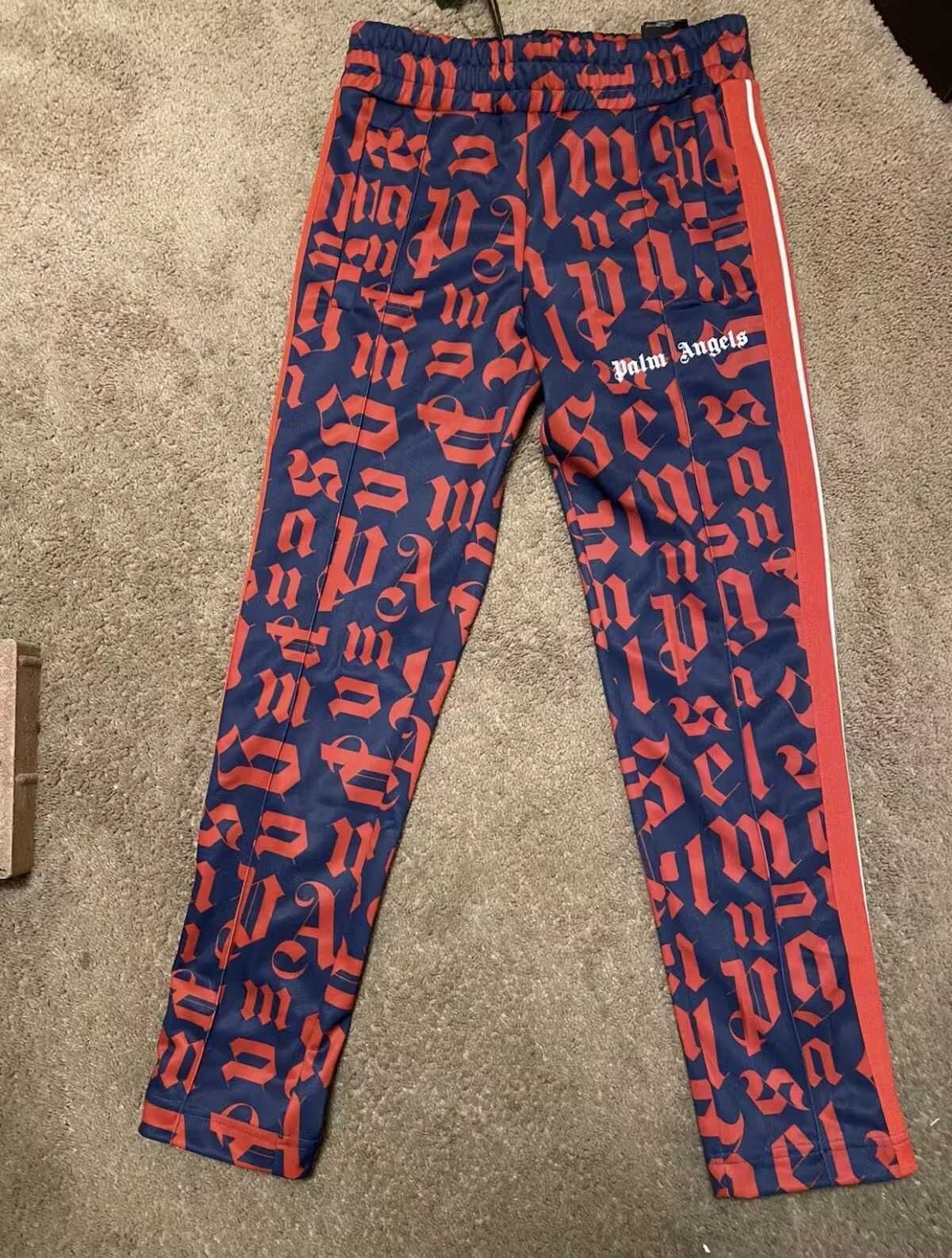 Palm Angels Monogram Straight Fit Track Pants Blue/Red