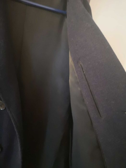 Palton barbati din stofa lana 100%, bleumarin inchis, marimea L/XL