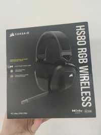 Casti gaming wireless Corsair HS80 surround Dolby Atmos Carbon,Sigilat