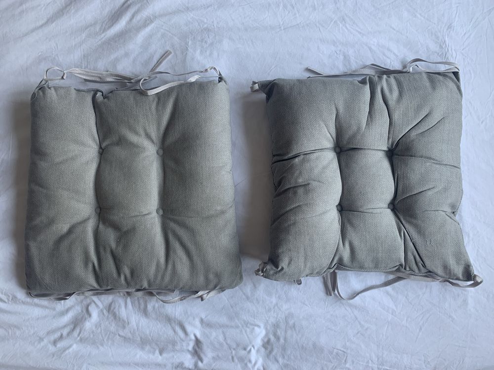 Подушка на стул квадратная 40х40 "Унисон" светло-серый
