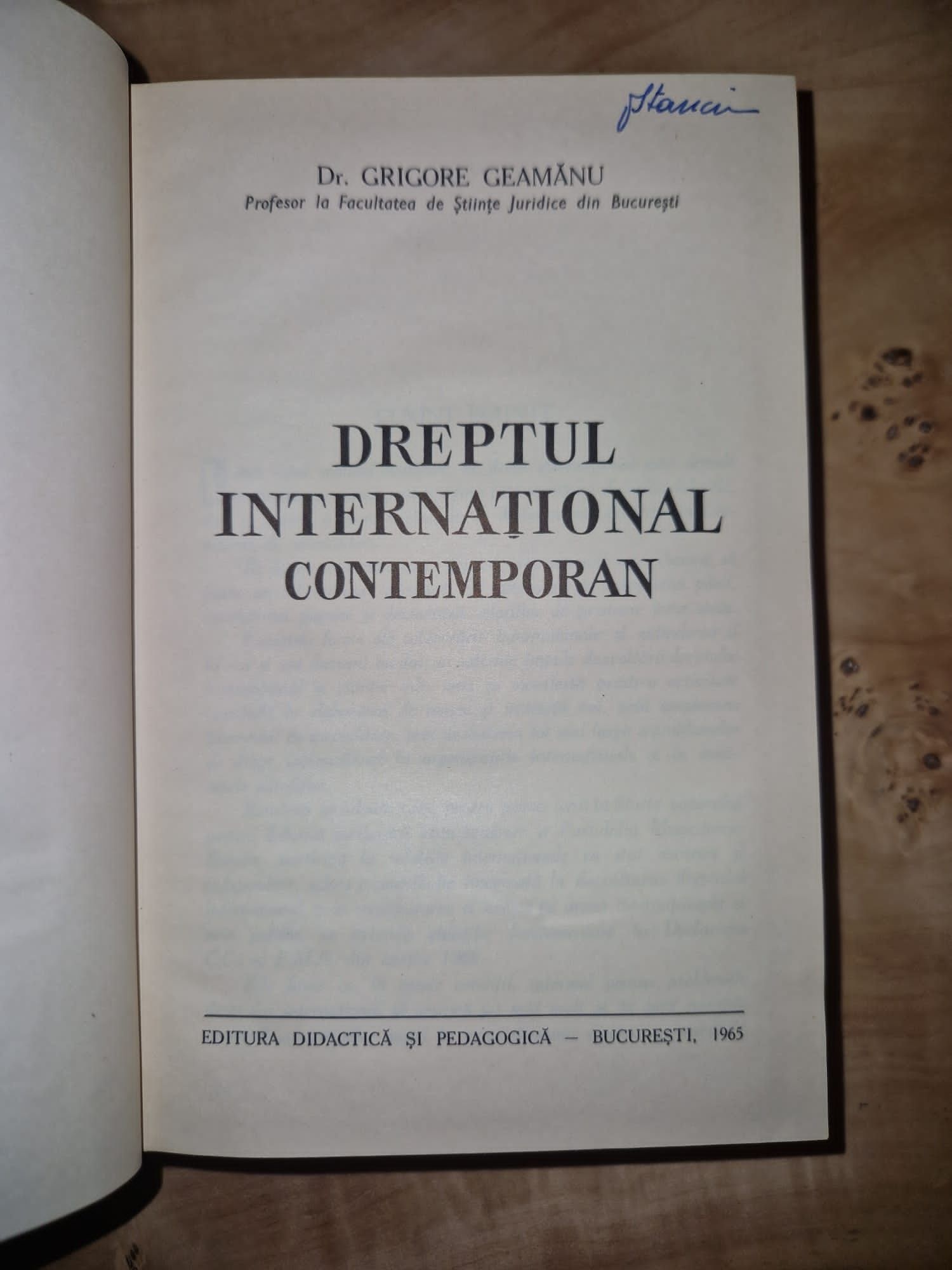 Dreptul internațional contemporan Grigore Geamanu