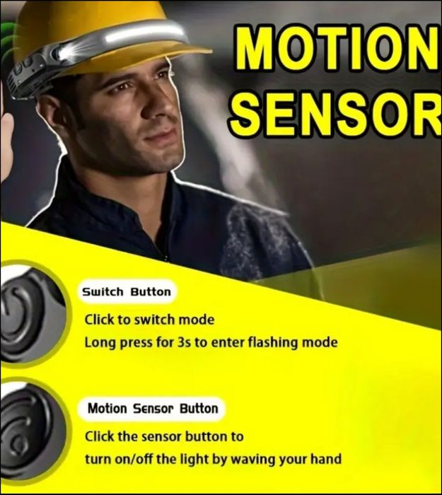 Челник лед фенер със сензор за движение