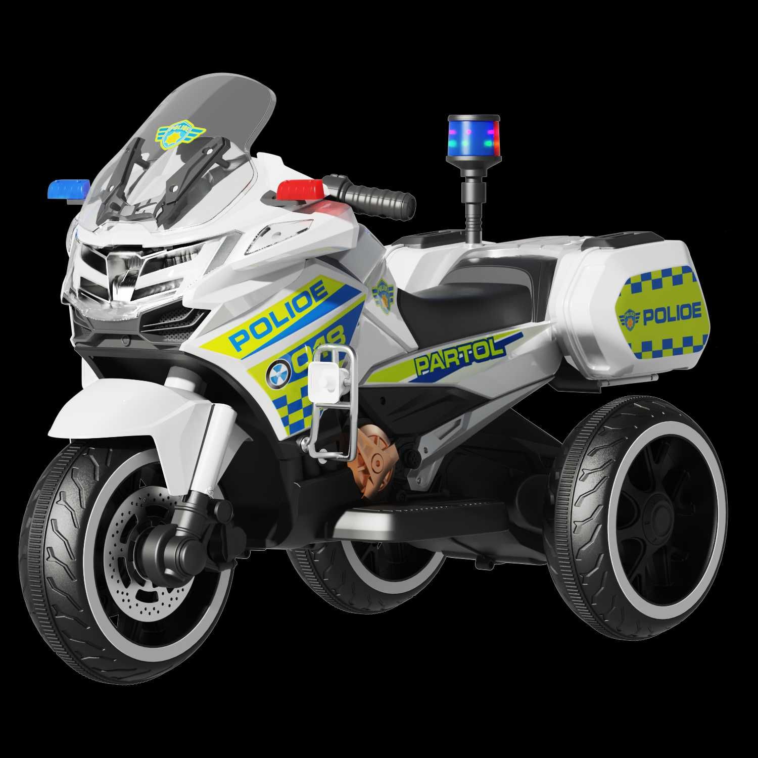 Motocicleta cu 3 roti, Kinderauto POLICE BJML5188 60W, 6V alba