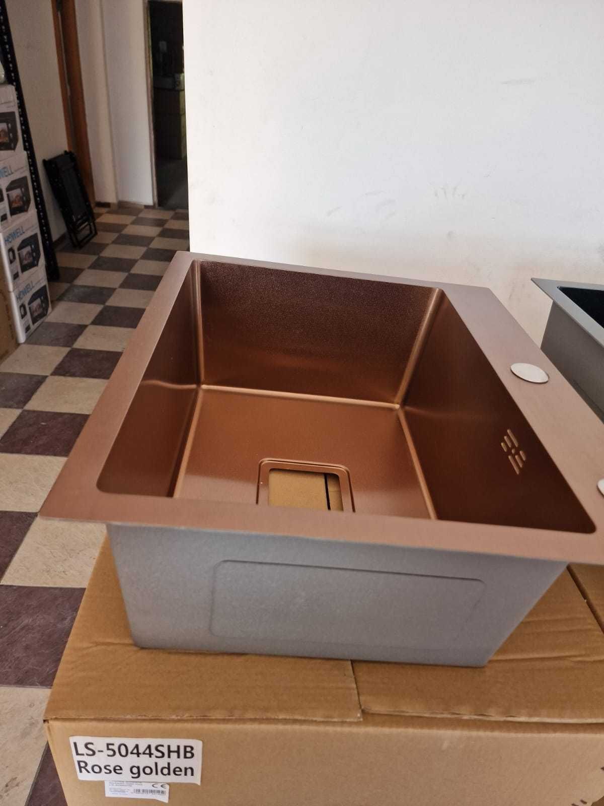 REDUCERE Chiuveta inox bucatarie 50x44 gri, negru, gold rose
