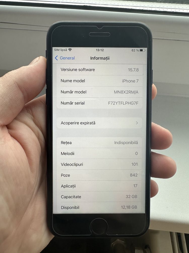 Vand Iphone 7 black 32 GB