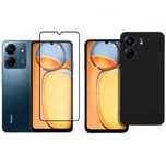 Set Xiaomi Redmi 13C 4G - Folie de Sticla + Husa interior catifelat