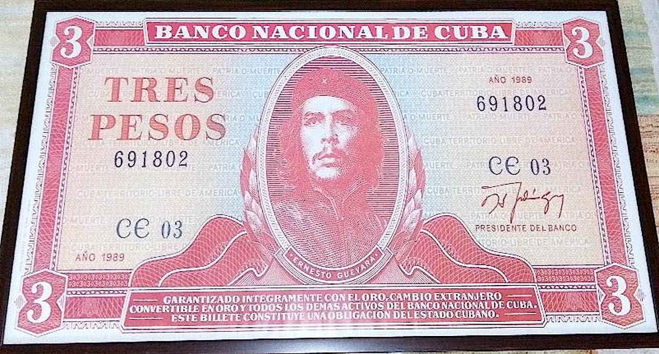 CHE GUEVARA poster Cuba 3 Pesos 1989