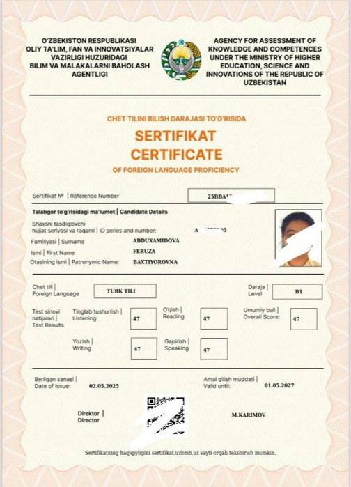 Turk tilidan Tys va Milliy sertifikatlarga tayorlov!!!