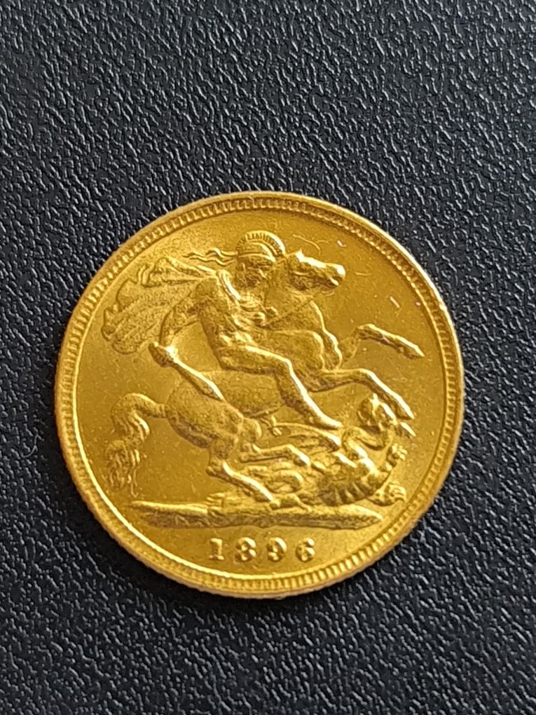1/2 суверен 1896 год. кралица Виктория, злато 3.99 гр,917/1000 (22 кар