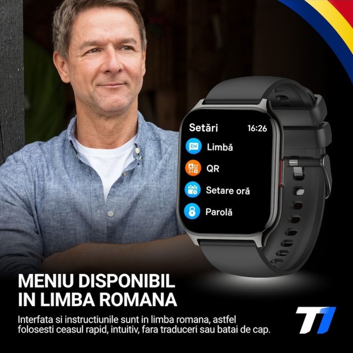 Ceas/smartwatch TechONE P95 / Wand Pro cu ecran AMOLED nou / sigilat