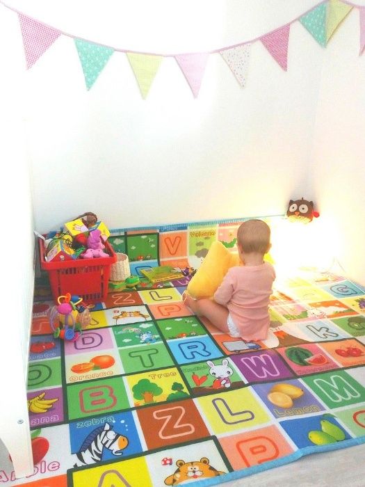 Двулицево интерактивно детско килимче за пълзене и игра