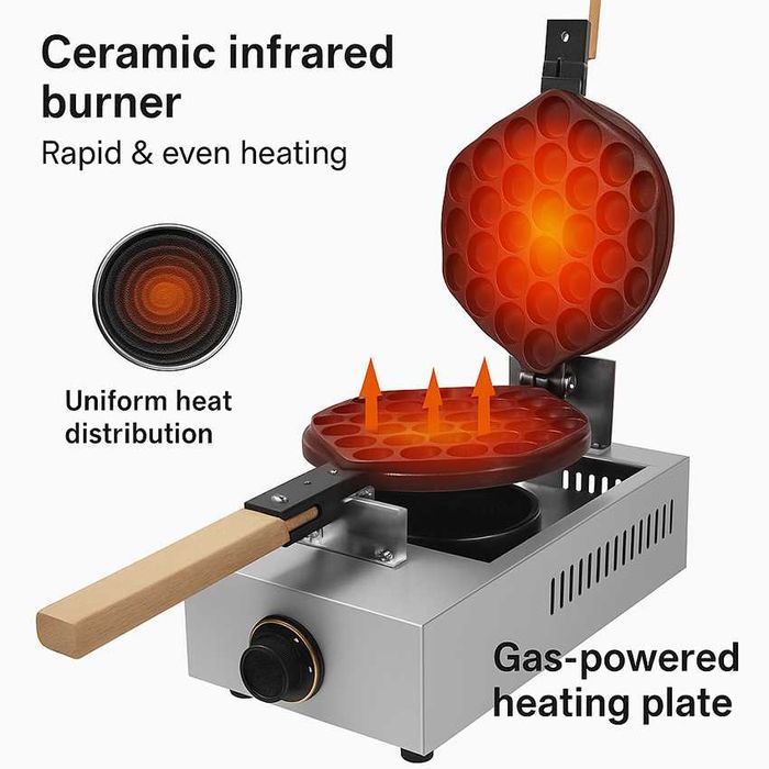 Професионален гофретник за бъбъл гофрети на газ – Don Gelato