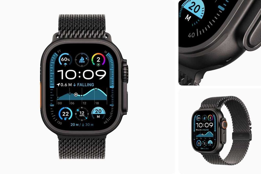 Ca nou 100% baterie - Apple watch ultra 2 49mm black titanium milanese