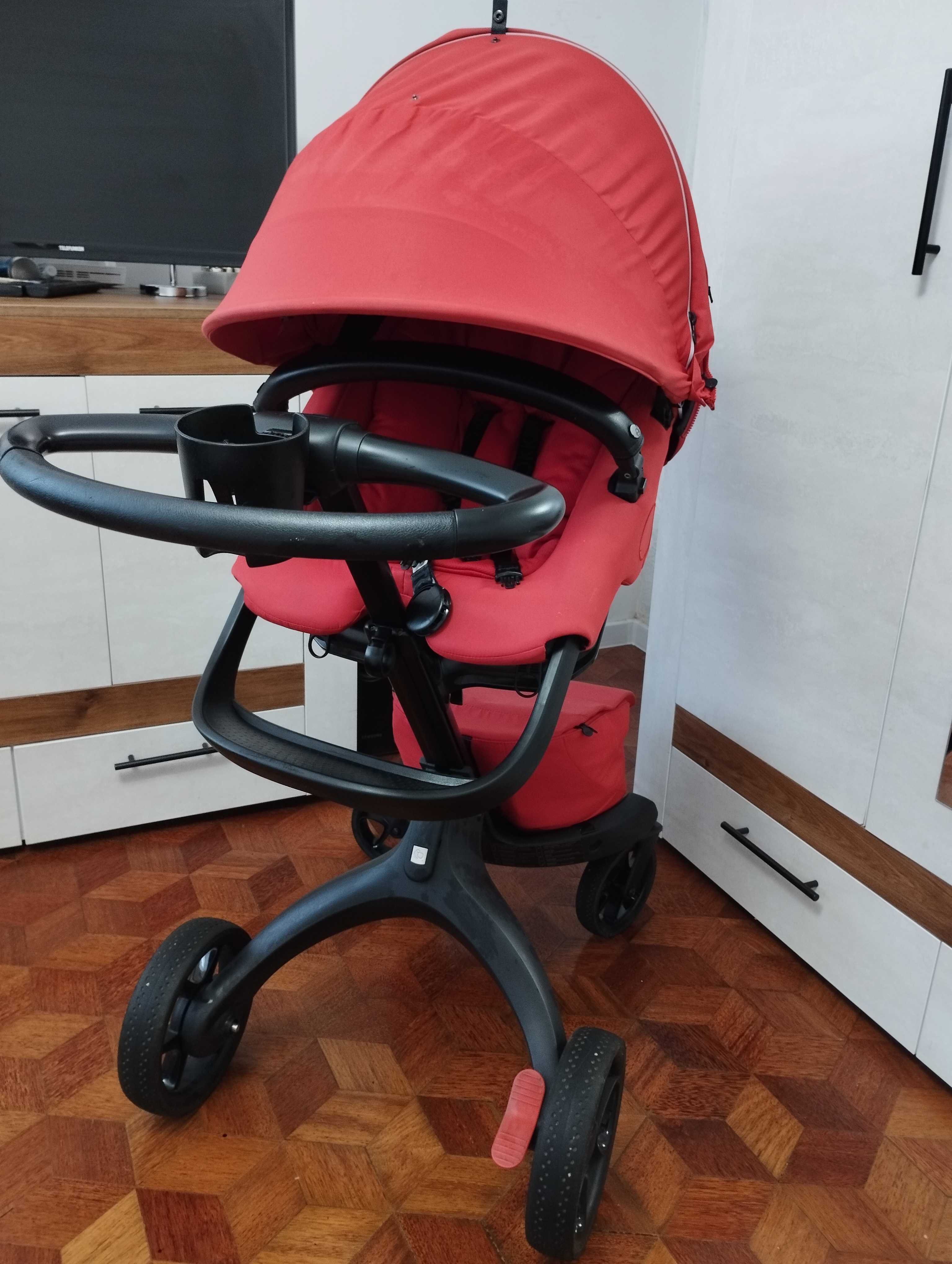 Stokke Xplory X + кош за новородено Ruby Red