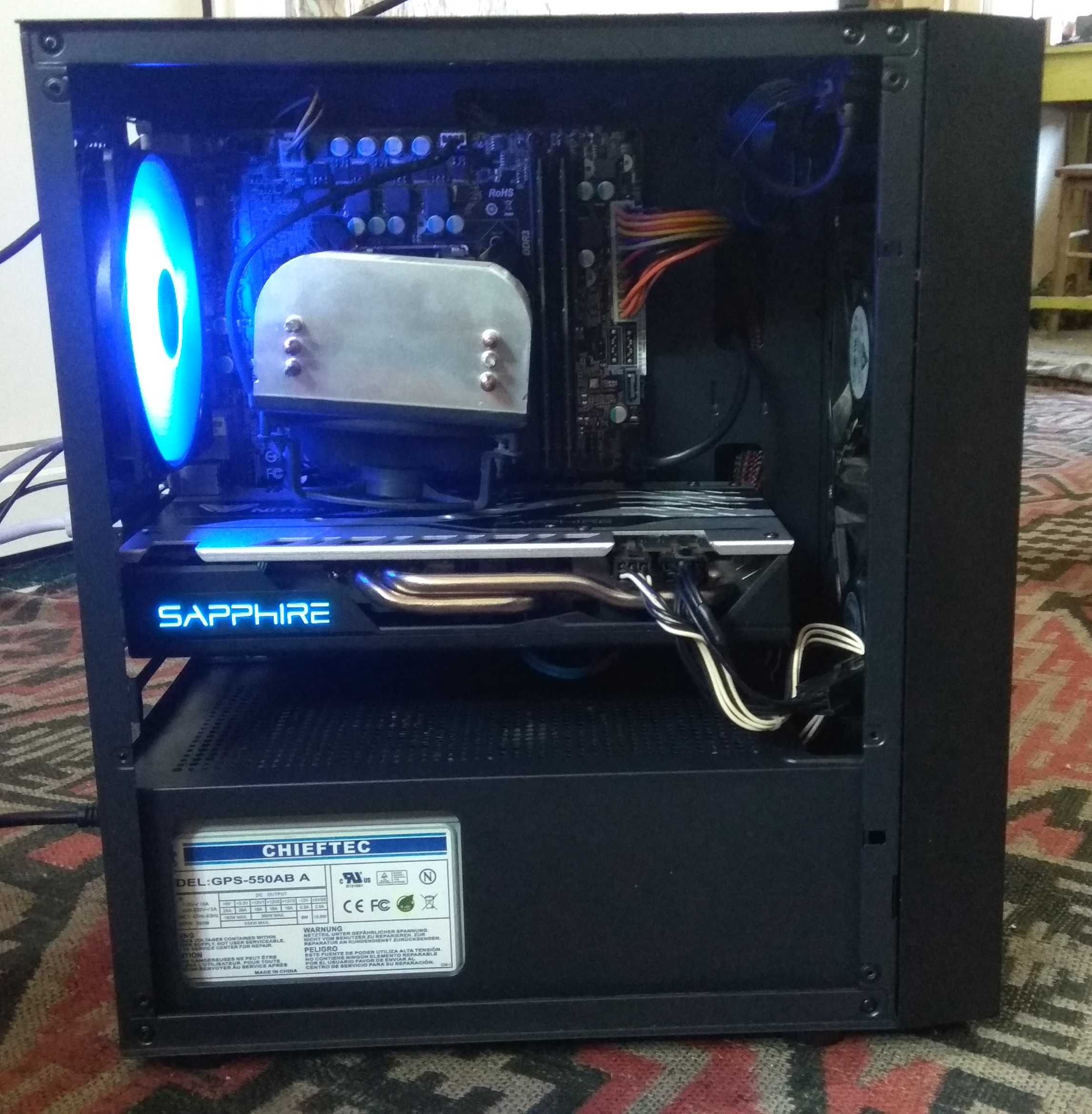 ГеймингPC XeonE31280/4с/8т/RX570-4gb/16gbDDR3/128ssd/500hdd/550PSU