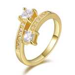 GPR146, inel placat aur 14k, nou/marcat, zirconii albe, ideal logodna
