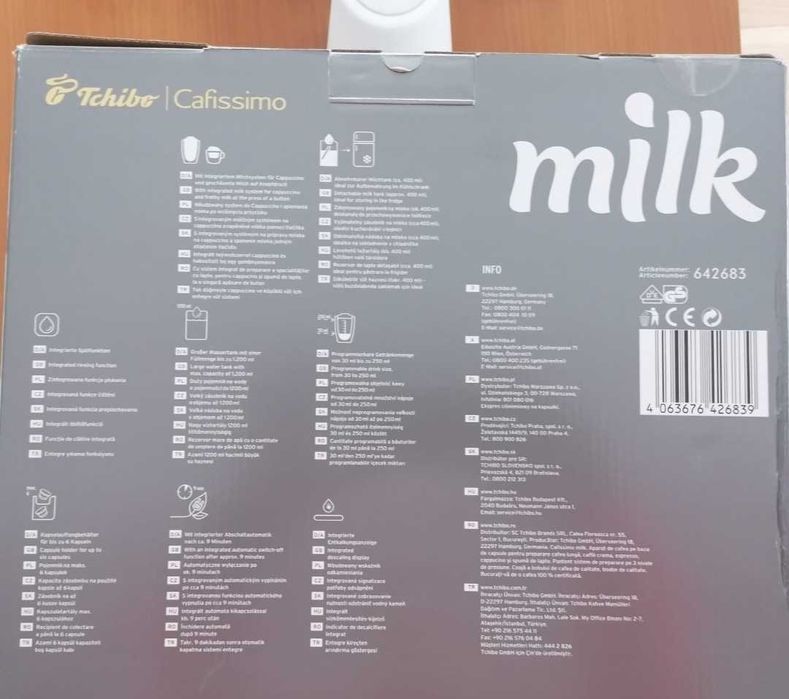 Espressor capsule Tchibo Cafissimo Milk 642483, nou/sigilat