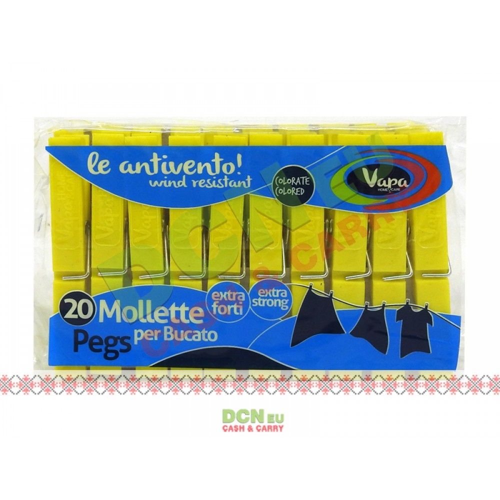 Vapa cârlige rufe plastic color 20 buc/ set diverse culori