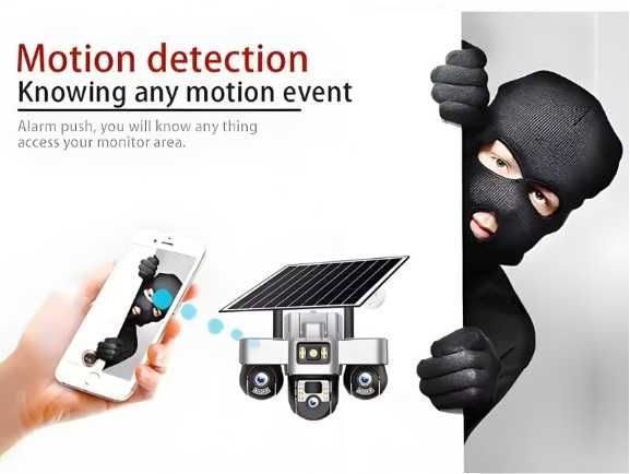 Камера със соларен панел V380Pro 4G, SIM карта, 18MP Full HD, 3 зони