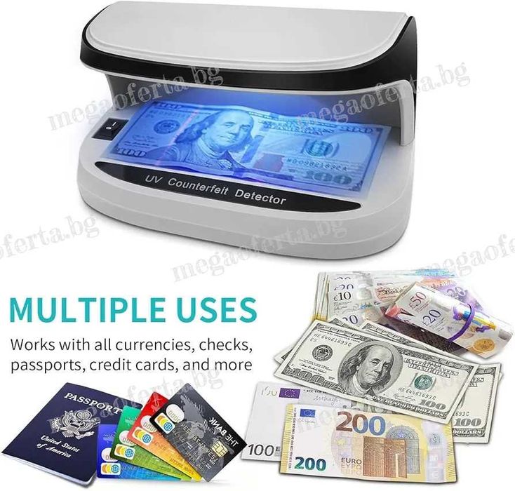 Преносим UV Детектор за Фалшиви Банкноти с Лед Светлина