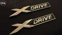 Emblema BMW X- Drive metal negru/ crom