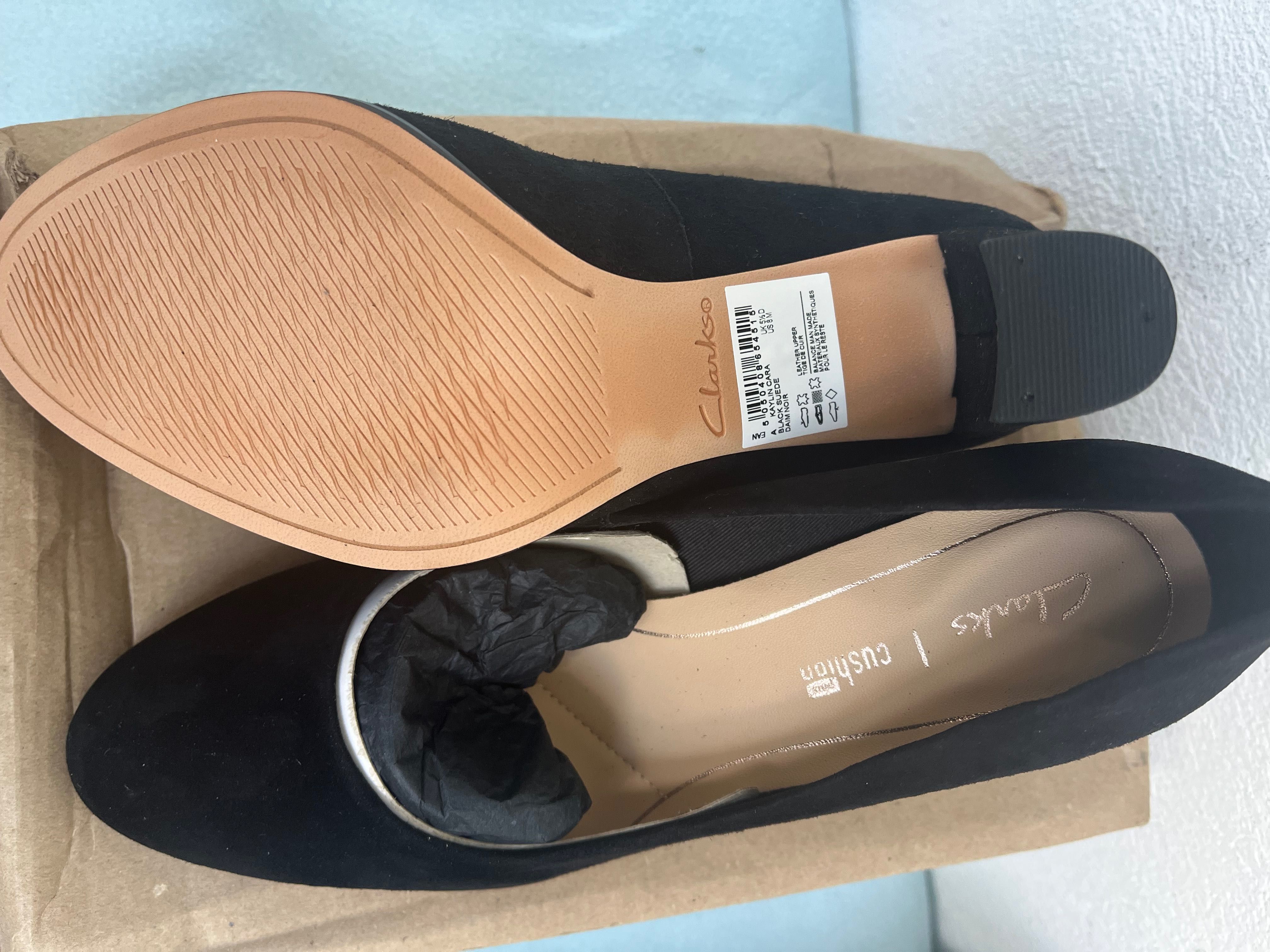 Pantofi Clarks piele, noi, 38, cu toc