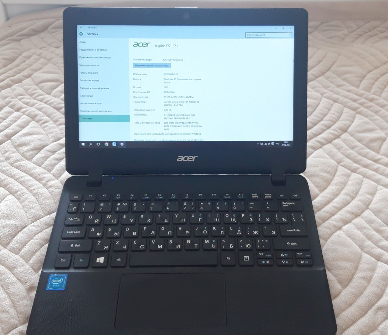 Продаю ноутбук Acer Aspire ES1-131