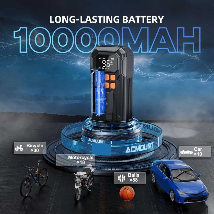 Портативный компрессор ACMOUNT C30 160PSI/30L 10000 mAh